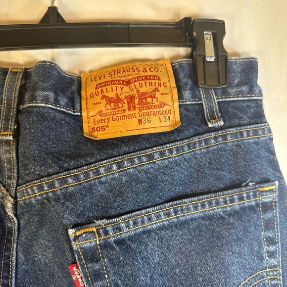 Levi's Men's Straight Blue Jeans 36x 34 Preowned - Picture 4 of 9